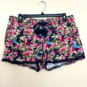 Rewind Women’s Linen Floral Shorts Multicolored with Pockets